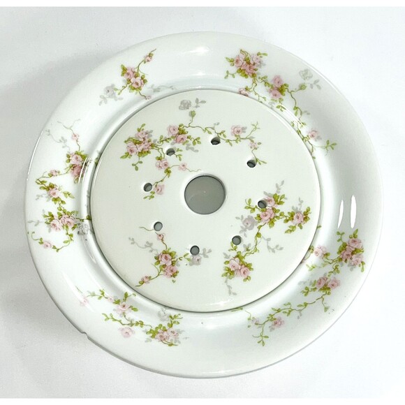 Antique Theodore Haviland Limoges Pink Floral Covered Butter Dish With Strainer - Picture 7 of 14